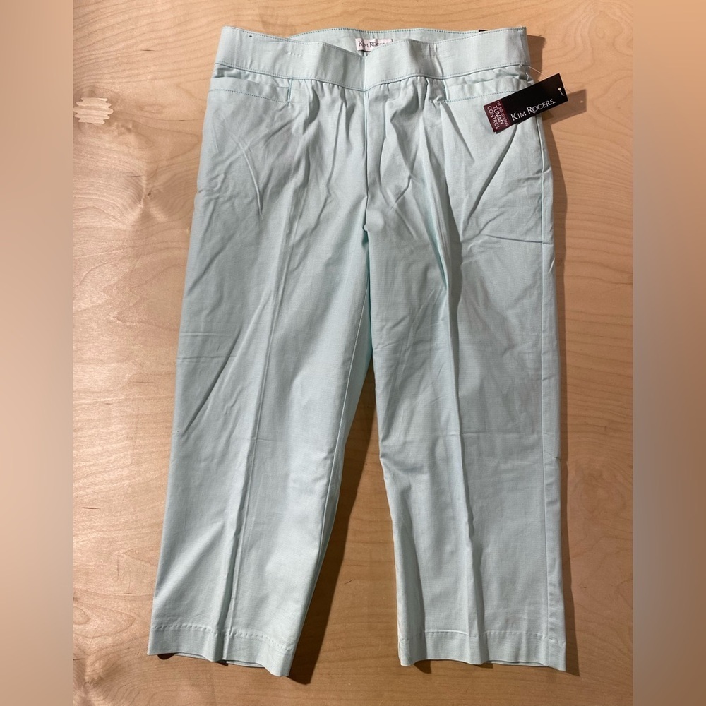 Kim Rogers Aqua Capris Pants 12 (QE) - Picture 4 of 10
